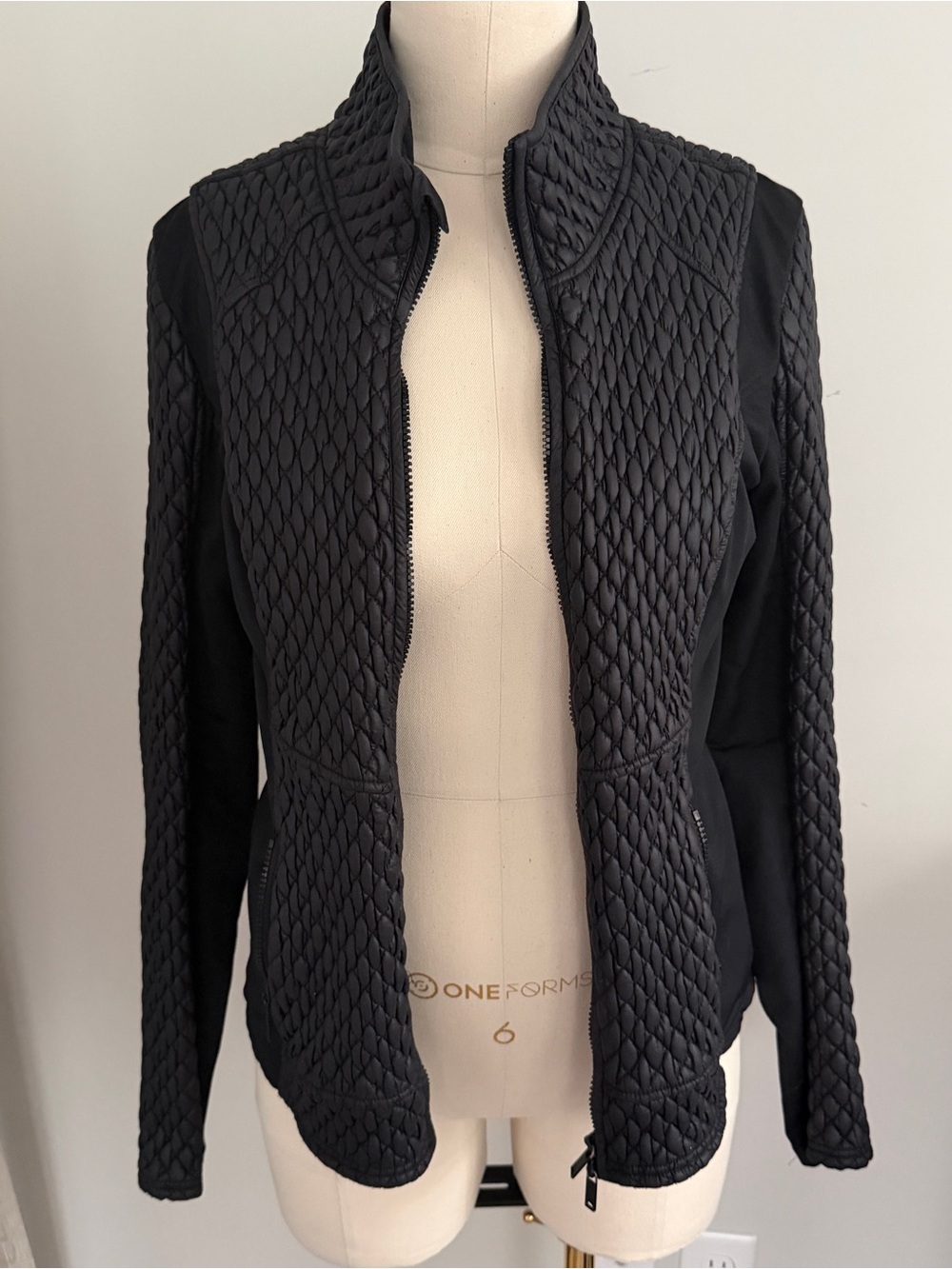 Zella Mixed Media Black Quilted Women's Jacket